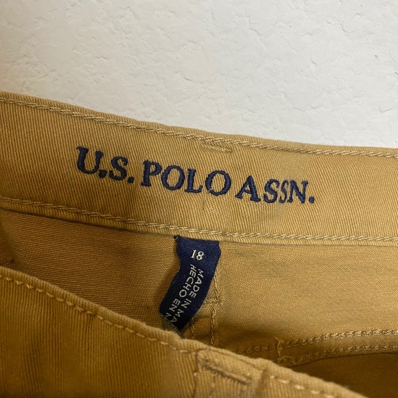 NWT US Polo Assn Boys Straight Twill Jeans Honey Size 18 Preppy Uniform Gorpcore - Picture 3 of 13